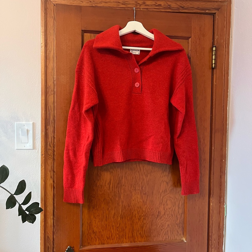 Frank & Oak Red Women's fisherman Sweater